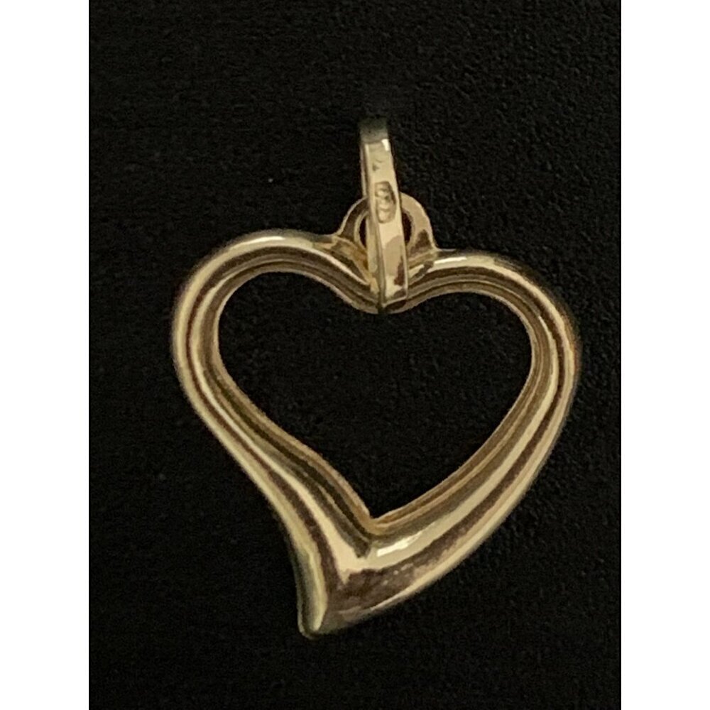 18K Gold Pendant Open Heart 0.66grams - Picture 4 of 10